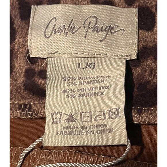 Charlie Paige Womens Animal Print Pants Size L/G Pockets - Picture 16 of 16